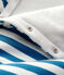 Babies' Footless Blue Striped Padded Cotton Jumpsuit MALLARD /MARSHMALLOW